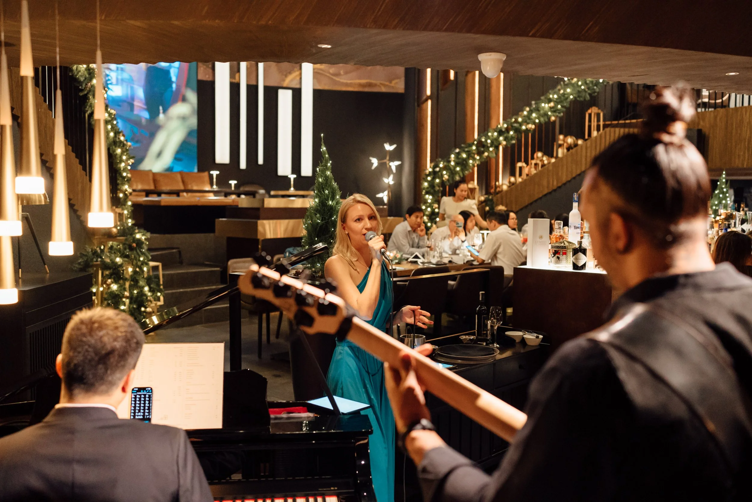 Alisa performing at dinner